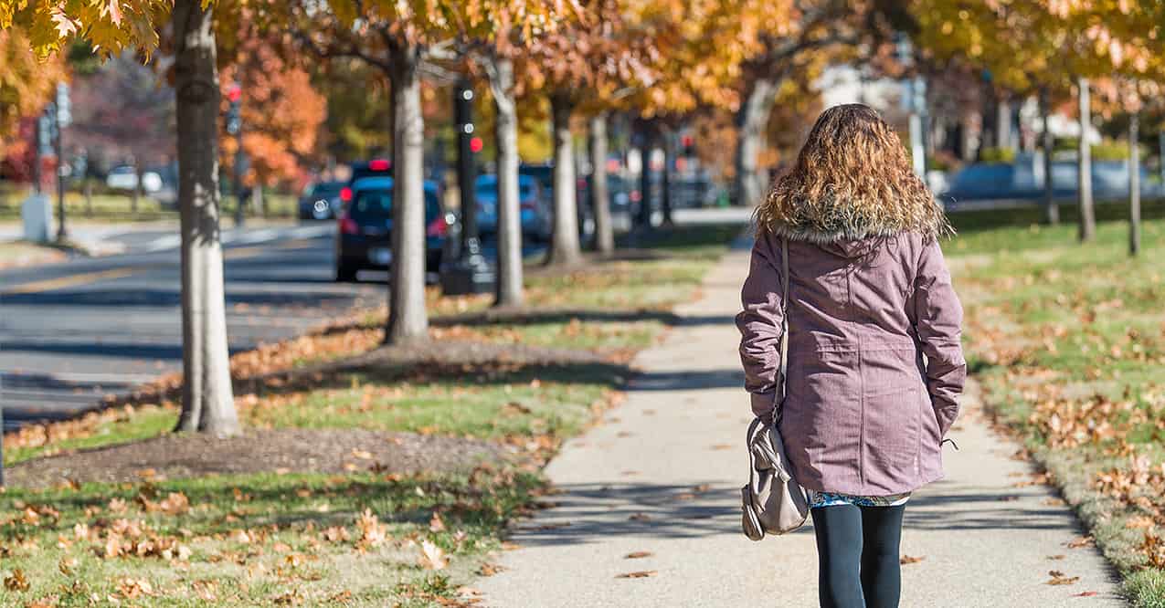 Woman Walking Outside